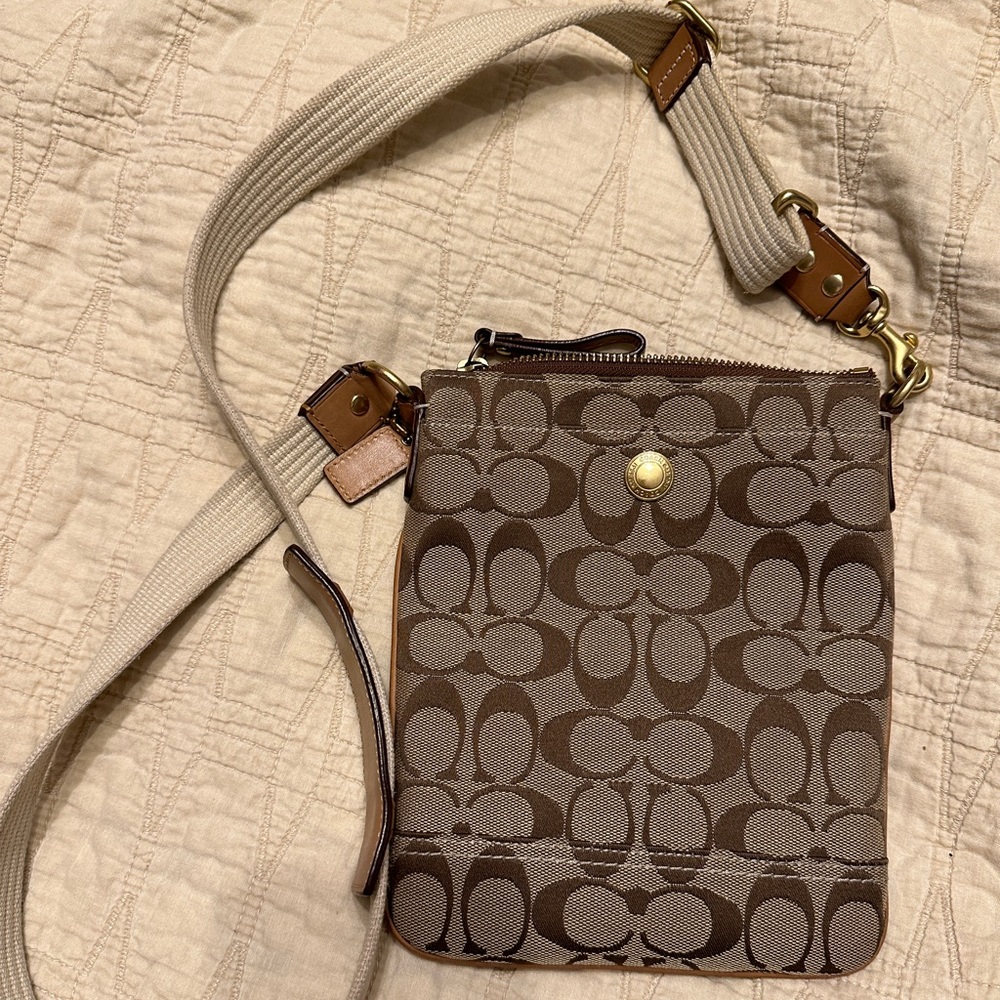 Coach monogram crossbody purse bag